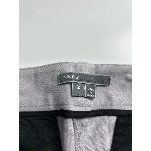 Vince Pants Women's 2 Wool Spandex Blend Tuxedo Stripe Gray Trouser Business - Picture 3 of 9